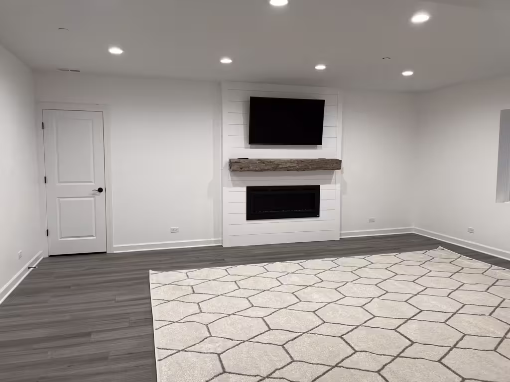 Finished basement living space